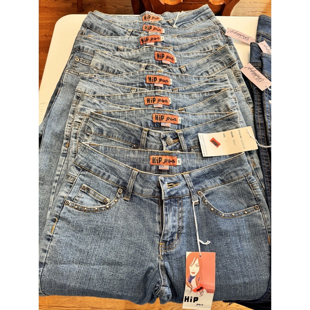 h.i.p. Women's Capri Jeans Bundle 6 Pairs - Sizes 5 7 Junior Blue Classic Denim